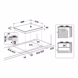 Hotpoint Ariston Piano cottura a gas FTGHL 641 D/IX/HA - Vista aggiuntiva 5