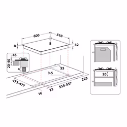 Hotpoint Ariston Piano cottura a gas Hotpoint FTGHG 641 D/HA(BK) - Vista aggiuntiva 5