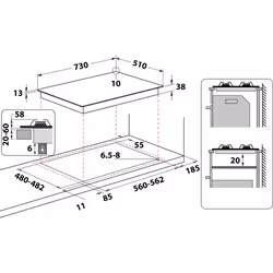 Indesit Piano cottura a gas THP 752 IX/I - THP 752 IX/I - Vista aggiuntiva 4