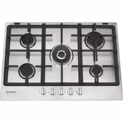 Indesit Piano cottura a gas THP 751 W/IX/I IT - THP 751 W/IX/I IT, Acciaio inox, Da incasso, 73 cm, Gas, Metaltek, 5 Fornello ...