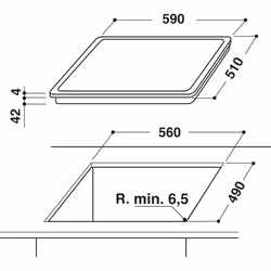 Hotpoint Ariston HR 632 B Nero Da incasso 58 cm Ceramica 4 Fornello(i) - Vista aggiuntiva 5