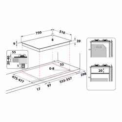 Hotpoint Ariston Piano cottura a gas PCN 750 T (AN) R /HA - Vista aggiuntiva 5