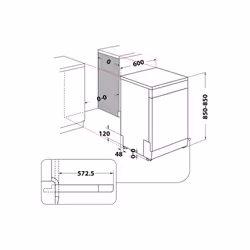 Hotpoint Ariston Lavastoviglie a libera installazione H2F HL626 X - Vista aggiuntiva 5