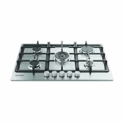 Indesit THP 751 W/IX/I IT 1 piano gas inox 75cm 5 fuochi bruciatore doppia corona griglie in ghisa lavabili in lavastoviglie - Vista aggiuntiva 2