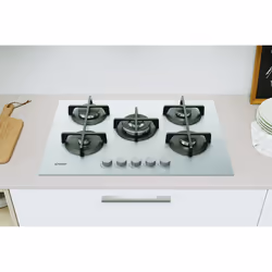 Indesit ING 72T/WH 1 piano gas vetro bianco 75cm 5 fuochi bruciatore doppia corona griglie in ghisa lavabili in lavastoviglie - Vista aggiuntiva 5