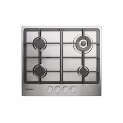Indesit THP 641 W/IX/I 1 piano gas inox 60cm 4 fuochi brucitaore doppia corona griglie in ghisa lavabili in lavastoviglie, Ac ...