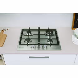 Indesit THP 641 W/IX/I 1 piano gas inox 60cm 4 fuochi brucitaore doppia corona griglie in ghisa lavabili in lavastoviglie - Vista aggiuntiva 5