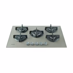 Indesit ING 72T/TD 1 piano gas vetro tortora 75cm 5 fuochi bruciatore doppia corona griglie in ghisa lavabili in lavastoviglie