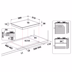 Indesit THP 642 IX/I 1 piano gas inox 60cm 4 fuochi griglie smaltate - Vista aggiuntiva 5