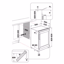 Hotpoint Ariston HAWBU60D2B Da incasso Nero 44 bottiglia/bottiglie - Vista aggiuntiva 3