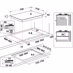 Hotpoint Ariston Piano cottura a gas HAGS 72S BK - Vista aggiuntiva 2