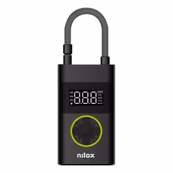 Nilox NXAIRPUMP, Bicicletta, 10 bar, Nero, Acrilonitrile butadiene stirene (ABS), Metallo, 3 - 150 psi, USB tipo-C