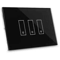 Iotty - i3 plus Interruttore WiFi Smart Vetro Nero Touch Retroilluminato con Sensori