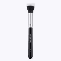 MESAUDA F02 Stippling Foundation Pennello Doppia Fibra, Pennello per fondotinta, Sintetico, Nero, Bianco, Legno, Donna, 1 pz