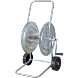 Carrello avvolgitubo in acciaio zincato da giardino per tubi da 50 metri A201