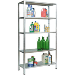 Scaffale in kit metallo zincato rinforzato 5 piani ad incastro Click Clack