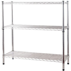 Scaffale in kit in acciaio cromato con piedi regolabili per casa e ufficio 3 o 5 ripiani Brixo 5 ripiani 90x35xh180 cm