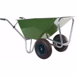 Telaio in acciaio zincato a caldo Tubolare Ø30 mm. Vasca in HDPE (polietilene ad alta densità) Capacità 160 Lt. 2 ruote pneum ...