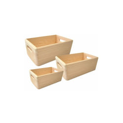 Set 3 Cassette portatutto in legno di abete massello Alberiamo