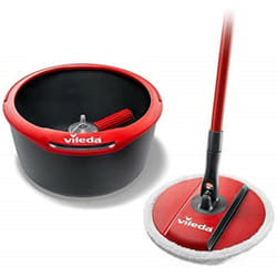 Vileda - Lavapavimenti con sistema di strizzatura manuale con rullo rotante e panno in microfibra Spin Clean