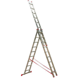 Scala in alluminio a 3 pezzi da 9 gradini lunghezza totale 5.30 metri - Promo Step triplice in alluminio