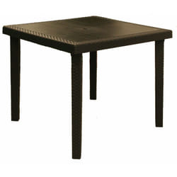 Tavolo quadrato in resina effetto rattan Boheme - Black