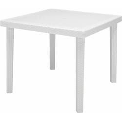 Tavolo quadrato in resina effetto rattan Boheme - White