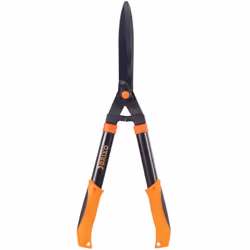 Forbici tagliasiepi lunghezza 55 cm Con manici in acciaio tubolare Lama ondulata al teflon 23 cm regolabile Con battente di t ...