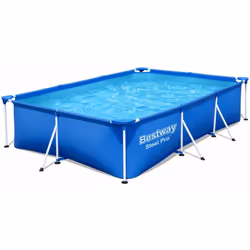 Cosa c'è di meglio di avere una piscina direttamente nel tuo giardino? La piscina fuori terra Steel Pro™ di Bestway® rapprese ...