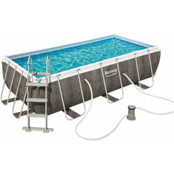 Bestway - Piscina con struttura rettangolare rattan 4.04m x 2.01m x 1.00m Power Steel 56721