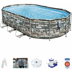 Bestway - Piscina ovale Power Steel Comfort idromassaggio Jet 610X366X122 56719