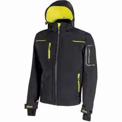 Giubbino da lavoro giacca Black Carbon modello Space U-POWER Giacca in Softshell con membrana U-Tex che rende il t essuto imp ...