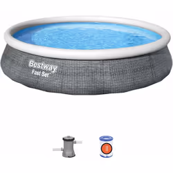 Pronti, partenza, Fast Set™! Le piscine più veloci del mondo. Piscina con Anello Tonda Autoportante con dimensioni 396x84cm s ...
