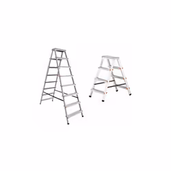 Per uso in casa o nel lavoro, questa scala doppia in alluminio resistente, con cavetto di rinforzo incorporato, è ben progett ...