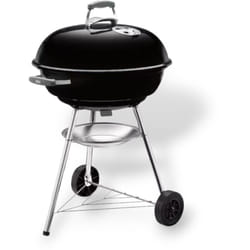 Weber - Barbecue rotondo a carbone con ruote e griglia in acciaio cromato original compact kettle - Ø57 cm
