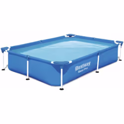 Piscina Steel Pro Frame Rettangolare Cm 221X150X43 Bestway 56401 - misure 2,21mt x 1,50mt x 43cm - dimensioni-capacità 90%: 1 ...