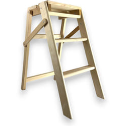Scaletta sgabello 3 gradini domestico in legno chiudibile salvaspazio Bobby