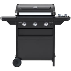 Barbecue a gas 3 bruciatori in acciaio fornello laterale e coperchio con termometro compact 3LS