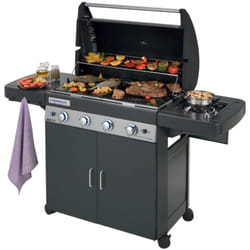 Barbecue a gas familiare 4 bruciatori fornello laterale e doppia griglia di cottura con piastra 4 series classic ls plus dg