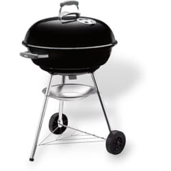 Weber - Barbecue rotondo a carbone con ruote e griglia in acciaio cromato original compact kettle - Ø47 cm