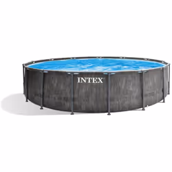 Pronti a rinfrescarvi nel giardino di casa? Con il modello Prisma Greywood avrete una piscina fuori terra con un effetto legn ...