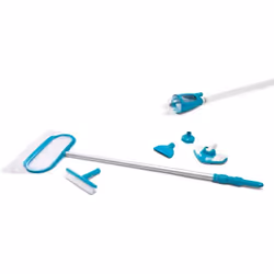 Adatto a piscine fuori terra con un diametro fino a 549 cm, in questo kit troverai tutti gli accessori basilari per tenere pu ...