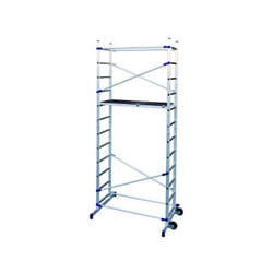 Trabattello in alluminio con altezza di lavoro 436 cm e piano antiscivolo 41x143 cm PINNA CLIC
