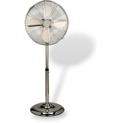 No Brand - Ventilatore a piantana 40W completamente in metallo con 4 pale e altezza regolabile