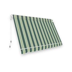 Tenda da balcone para sole a caduta senza cassone 300x250 cm verde e crema a righe con profili in alluminio