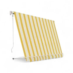 Tenda da balcone para sole a caduta senza cassone 300x250 cm giallo e crema a righe con profili in alluminio