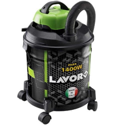 Lavor - Aspirapolvere bidone 1400 Watt 20L fusto acciaio motore silenziato doppio isolamento elettrico con accessori integrati