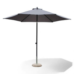 Ombrellone da giardino quadrato 2x2 mt nero con palo centrale grigio in alluminio e telo in poliestere 4 stecche