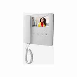 Videocitofono a cornetta con tasti soft-touch, display LCD da 5”, 1 tasto AUX programmabile, colore bianco. Monitor a parete  ...