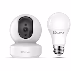 Kit telecamera wifi e lampadina smart led Ezviz TY1+LB1 1920x1080p bianco - INE326 Kit composto da telecamera wifi e lampadin ...